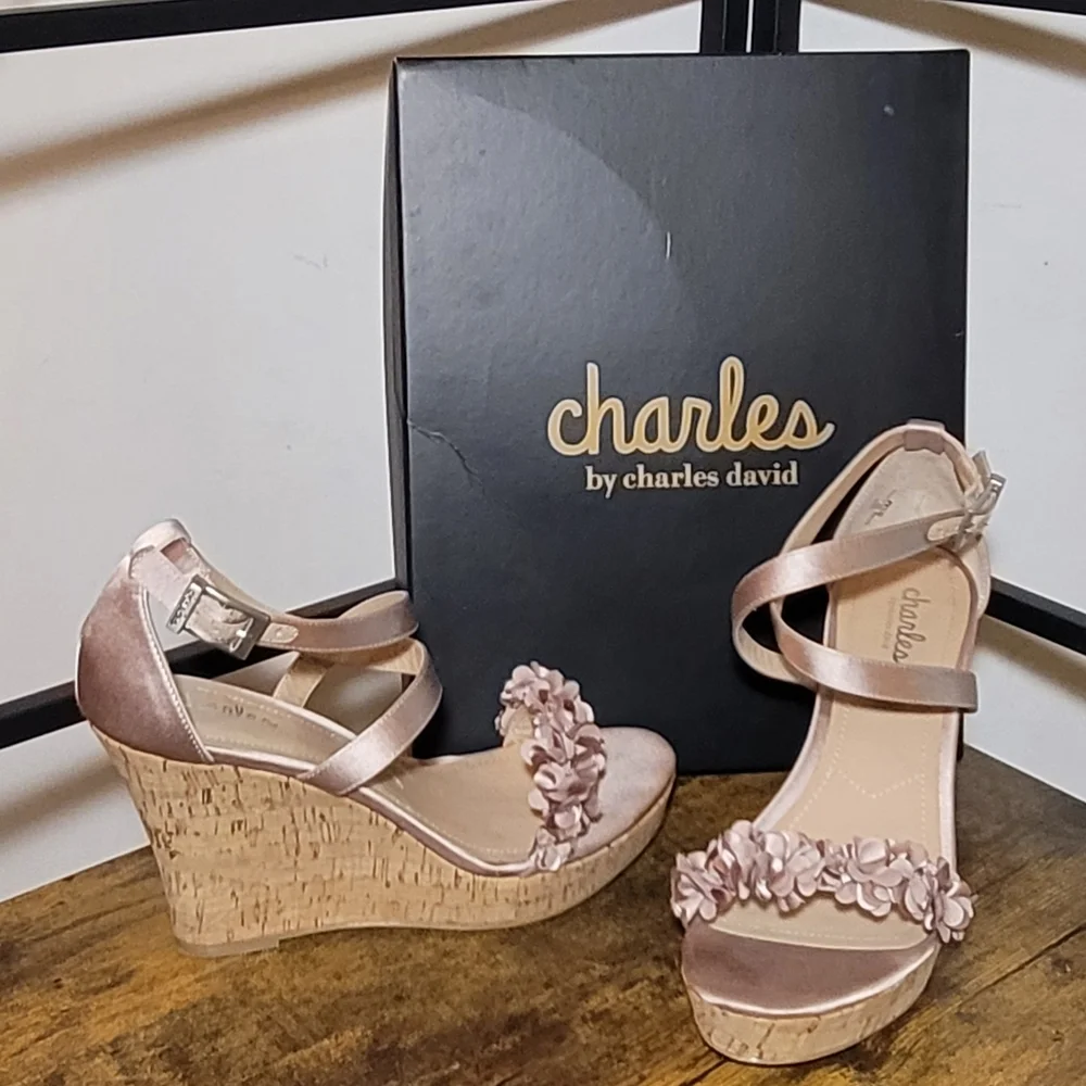 Charles by Charles David Pink Wedge Sandals - Picture 4 of 9
